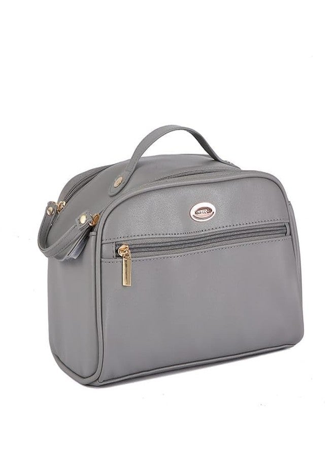 SALEPUSH Toiletry Bag Cosmetic Bag Make Up Box for Brushes, Accessories with a Sleek and Minimalistic Design, Perfect for Both Men and Women (Grey) - Image 2